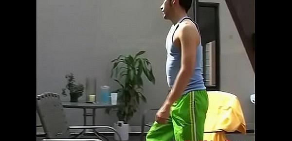  Slim homosexual Rodrigo shows his hairy feet outdoors